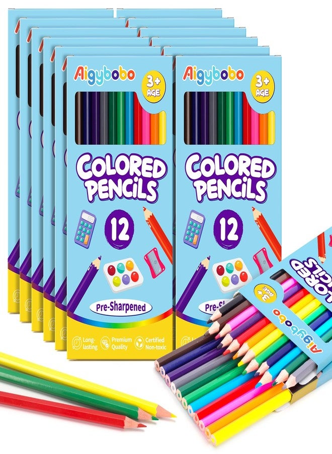 Aigybobo 144 Count Colored Pencils for Kids, 12 Pack Colored Pencils Bulk in 12 Vibrant Colors, Pre-sharpened Color Pencil, Bulk School Supplies for Teachers, Classroom Prizes, Art Supplies for Adults - Image 1